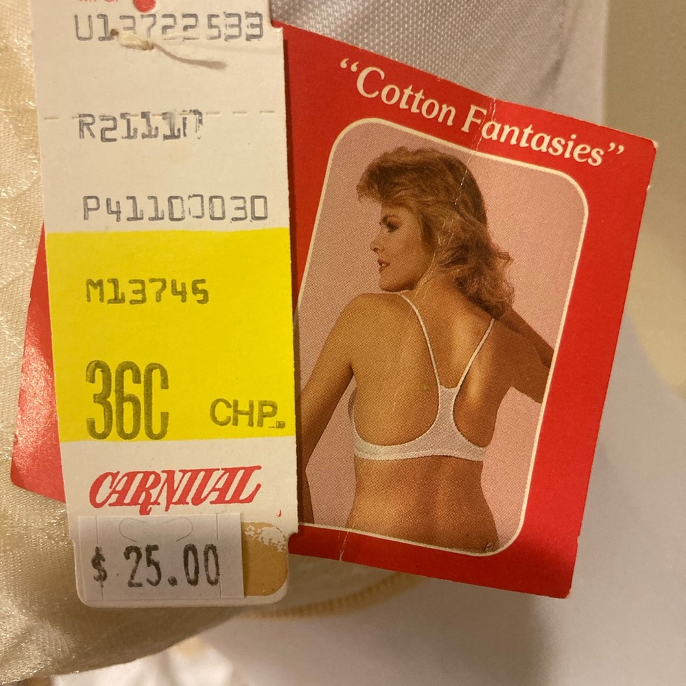 Carnival 36C sport back 39% Cotton Bra front hood new Beige #30